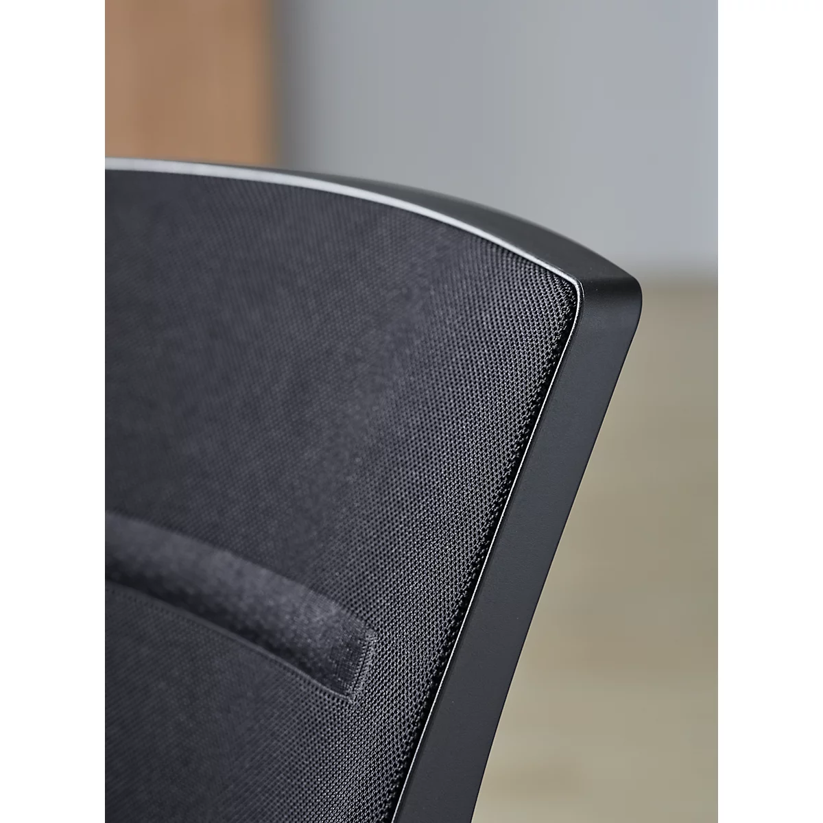 Schäfer Shop Select silla basculante SSI Proline Visit S2, ergonómica, con reposabrazos, apilable hasta 4 piezas, ancho 480 x fondo 480 x alto 480 mm, negro/negro