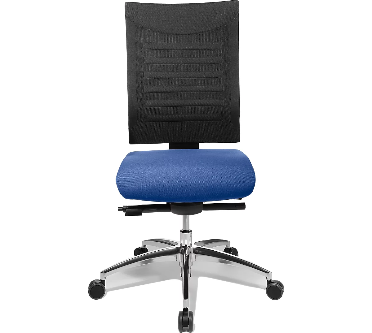 Schäfer Shop Select Silla de oficina SSI PROLINE S3+, mecanismo sincronizado, sin reposabrazos, respaldo de malla 3D, articulación de asiento 3D, azul/negro