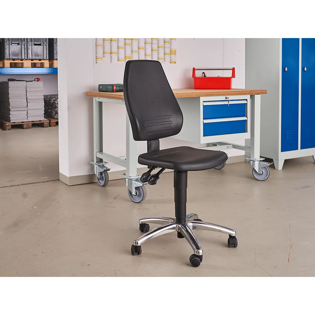 Schäfer Shop Select Silla giratoria de trabajo Pro Industrie con ruedas