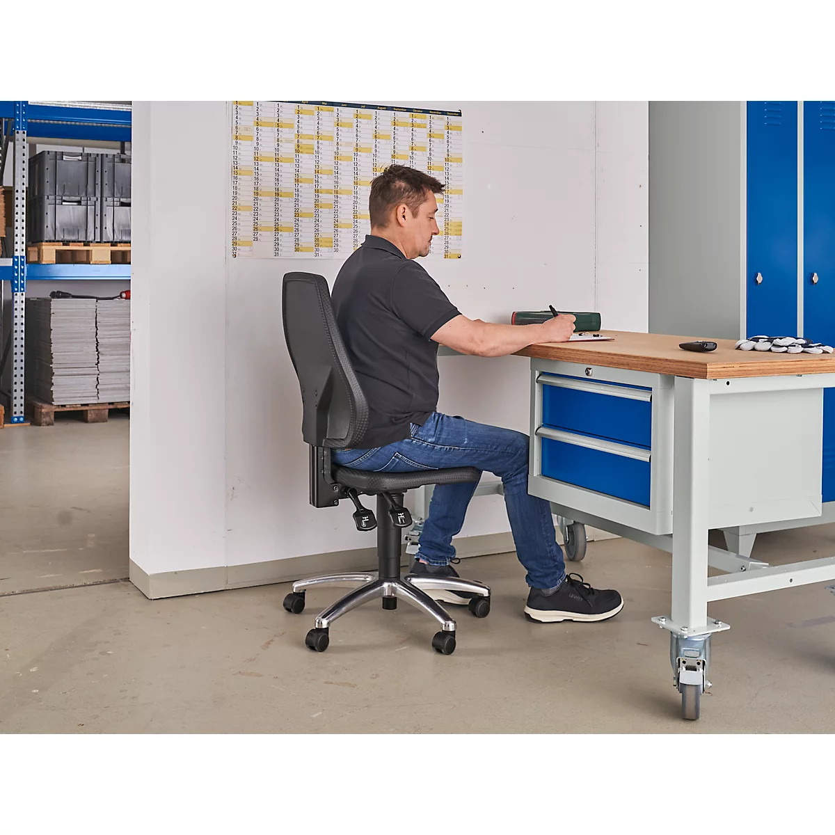 Schäfer Shop Select Silla giratoria de trabajo Pro Industrie con ruedas