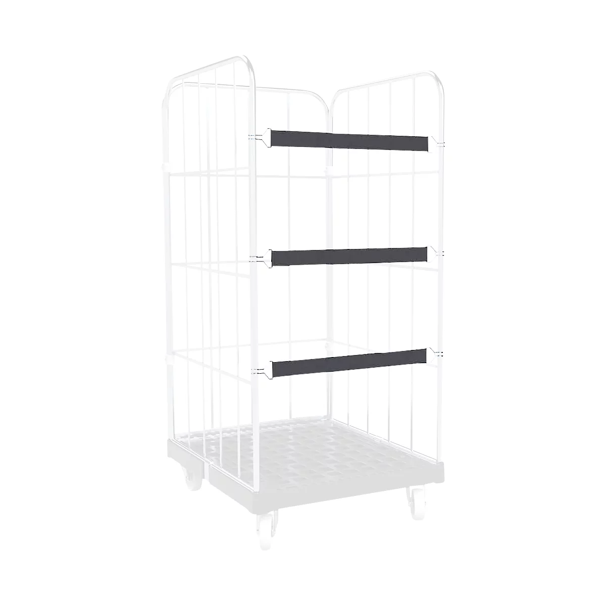 Schäfer Shop Select Spannband gummitex® BASIC, für Rollboxen ADB BASICline, Spannweite 750 mm, 2 Drahthaken, UV-beständig, L 520 x B 50 mm, PE-Fasern & Gummi, dunkelgrau