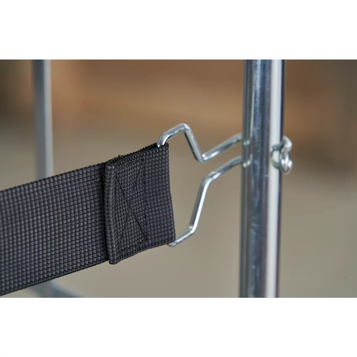 Schäfer Shop Select Spannband gummitex® BASIC, für Rollboxen ADB BASICline, Spannweite 750 mm, 2 Drahthaken, UV-beständig, L 520 x B 50 mm, PE-Fasern & Gummi, dunkelgrau