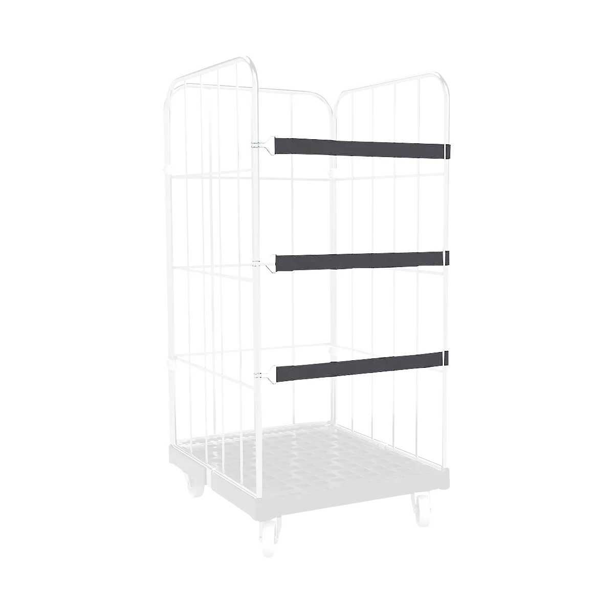 Schäfer Shop Select Spannband gummitex® BASIC, für Rollboxen BASICline, Spannweite 750 mm, 1 Drahthaken & 1 Drahtöse, UV-beständig, L 560 x B 50 mm, PE-Fasern & Gummi, dunkelgrau