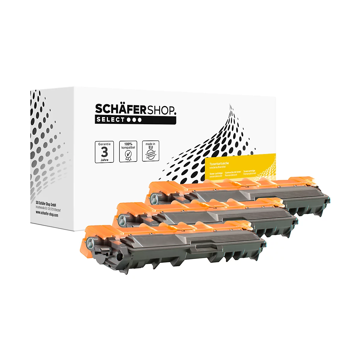 Schäfer Shop Select Sparpaket 3 Toner, kompatibel zu Brother TN-246, cyan, magenta, gelb