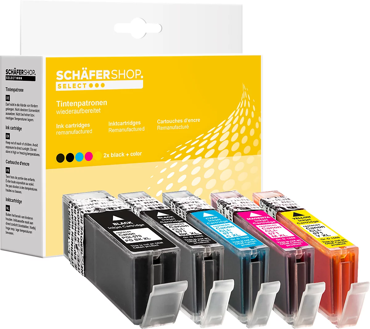 Multipack Schäfer Shop Tintenpatronen baugleich Canon PG-570/CLI-571XL (je  1 x schwarz, cyan, magenta, gelb) günstig kaufen | Schäfer Shop