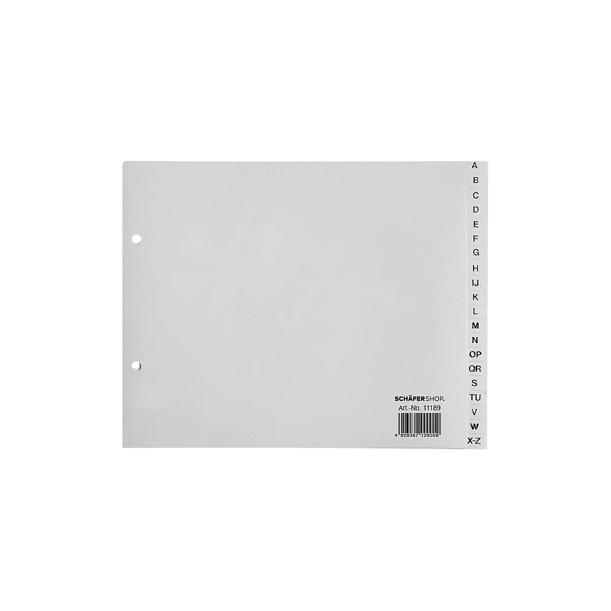 Schäfer Shop Select Sparset Ordner-Register, Buchstaben A-Z, A4 Format quer, jeweils 12 Sätze, grau