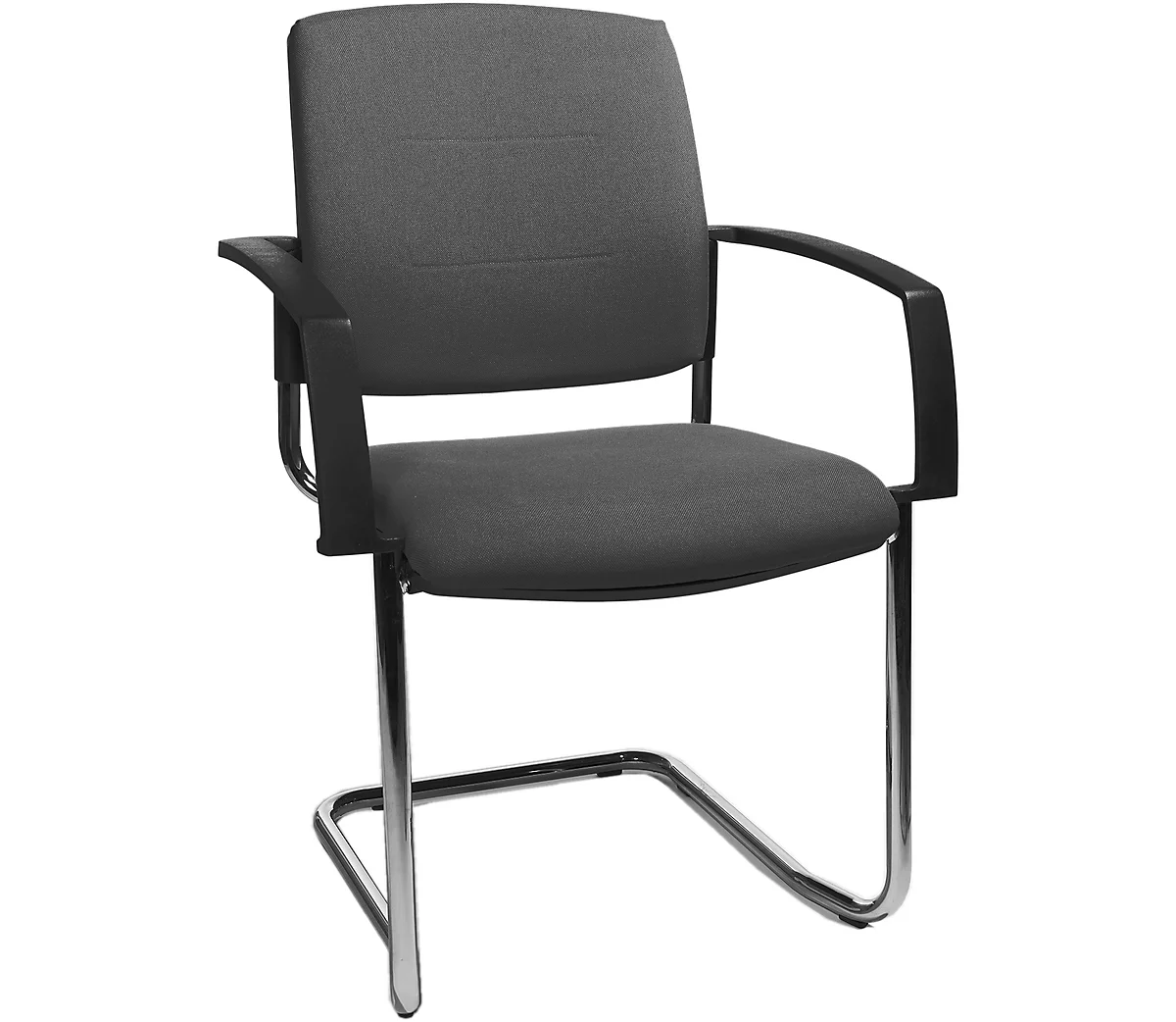 Schäfer Shop Select SSI Proline Visit P2 silla basculante, ergonómica, apoyabrazos, apilable hasta 4 piezas, A 480 x P 480 x A 480 mm, aluminio plata/antracita