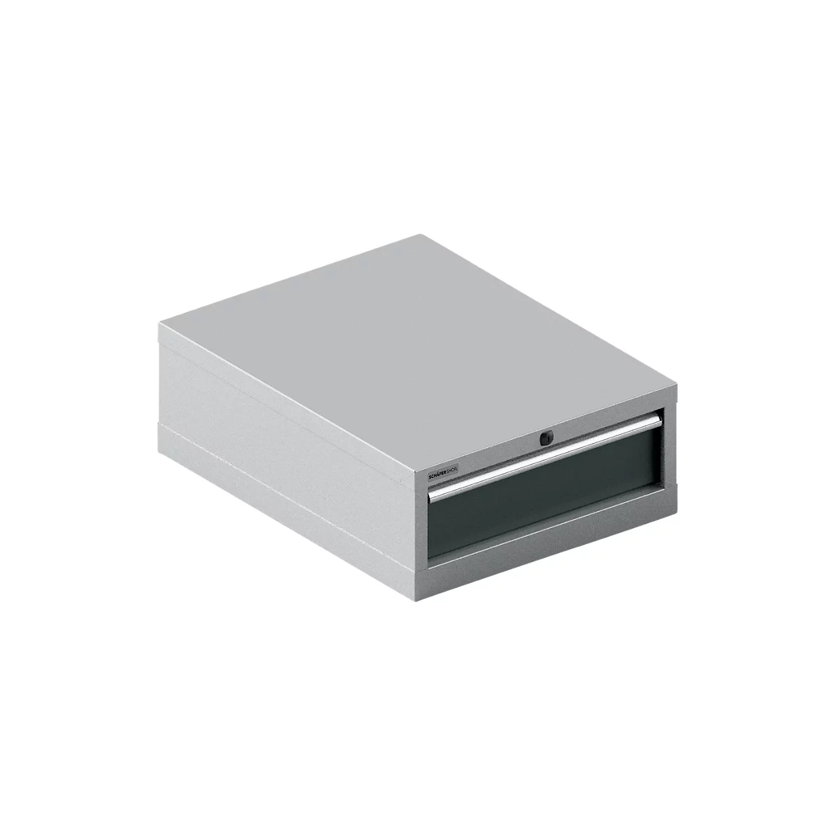Schäfer Shop Select SSI SCHÄFER ladekast 27-36, 1 lade, tot 75 kg, B 564 x D 725 x H 250 mm, antracietgrijs/blank aluminium