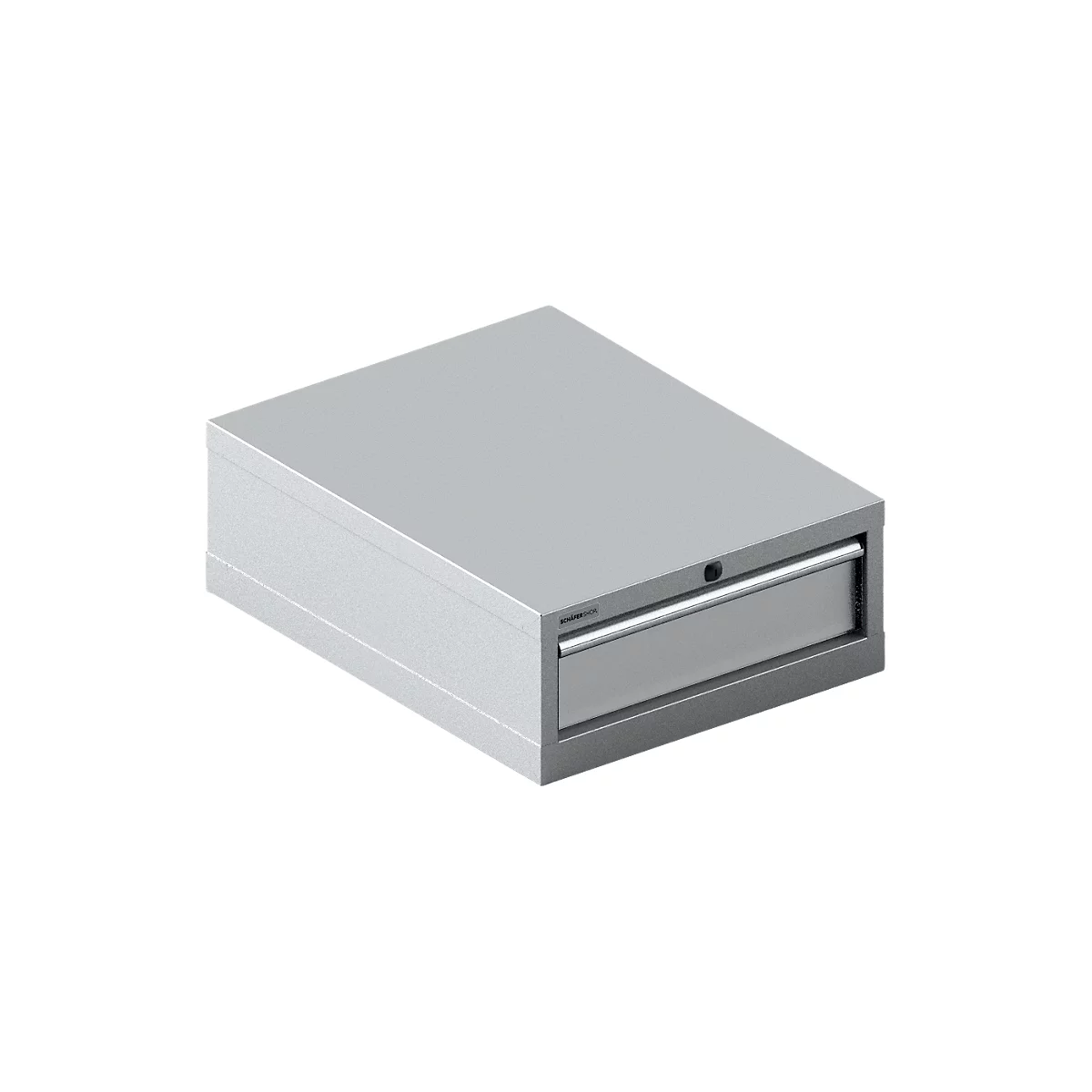 Schäfer Shop Select SSI SCHÄFER Schubladenschrank 27-36, 1 Schub, bis 200 kg, B 564 x T 725 x H 250 mm, weißaluminium/weißaluminium