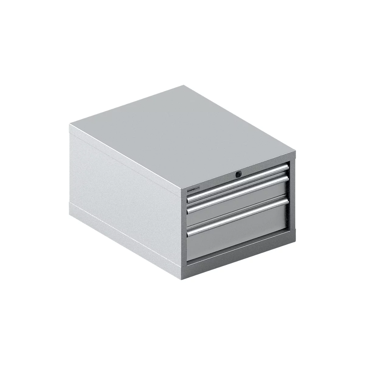 Schäfer Shop Select SSI SCHÄFER Schubladenschrank 27-36, 3 Schübe, bis 200 kg, B 564 x T 725 x H 400 mm, weißaluminium/weißaluminium