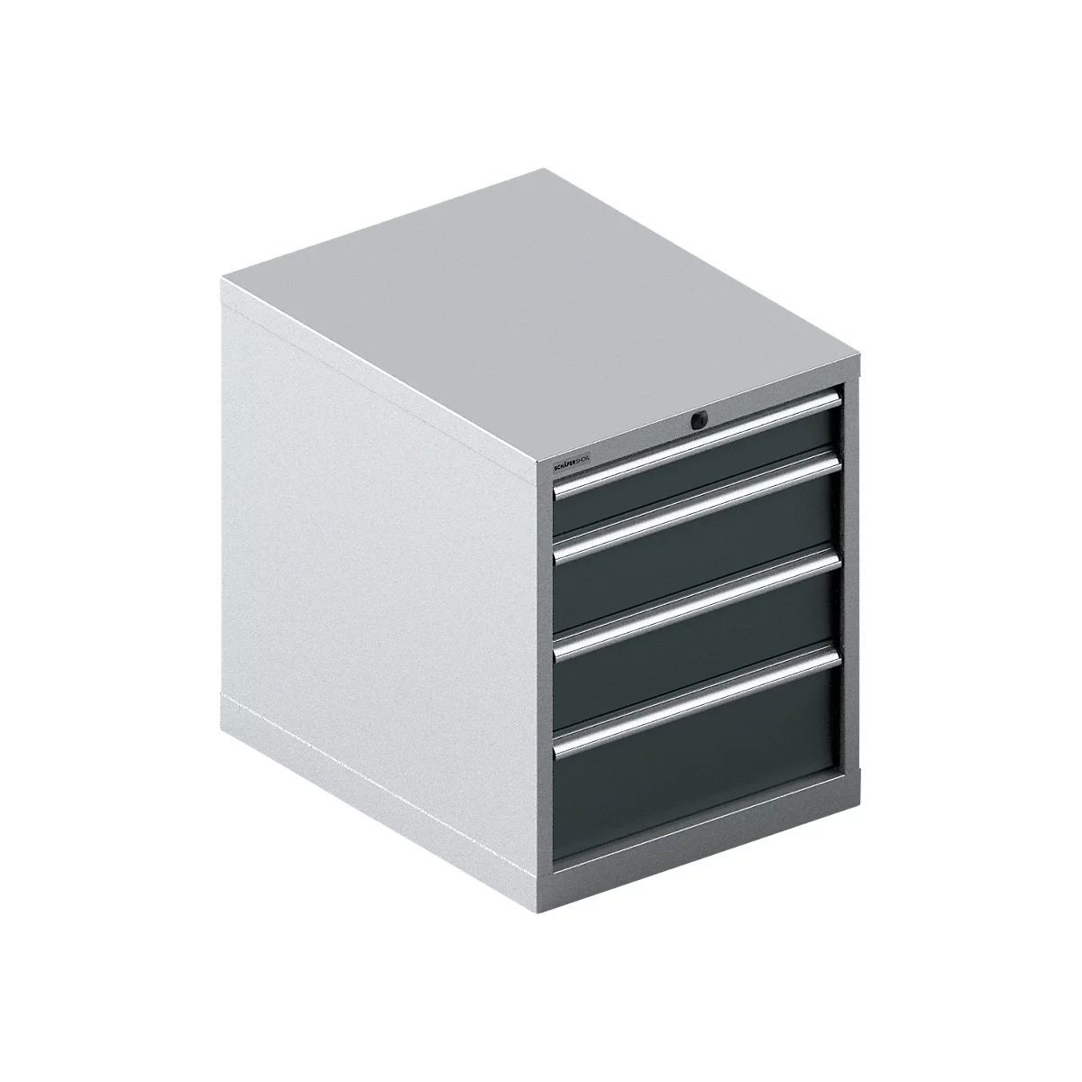 Schäfer Shop Select SSI SCHÄFER Schubladenschrank 27-36, 4 Schübe, bis 200 kg, B 564 x T 725 x H 700 mm, anthrazitgrau/weißaluminium
