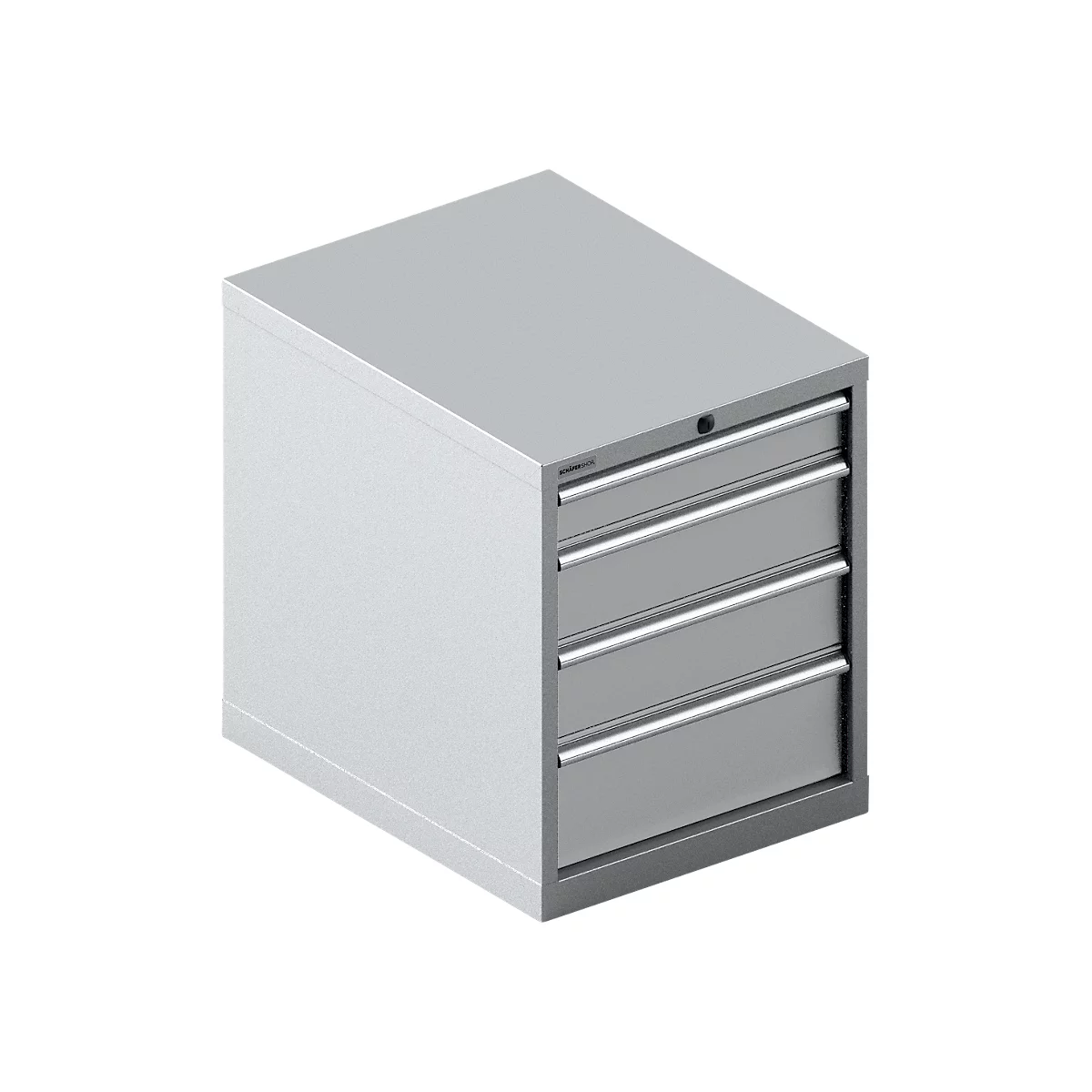 Schäfer Shop Select SSI SCHÄFER Schubladenschrank 27-36, 4 Schübe, bis 200 kg, B 564 x T 725 x H 700 mm, weißaluminium/weißaluminium