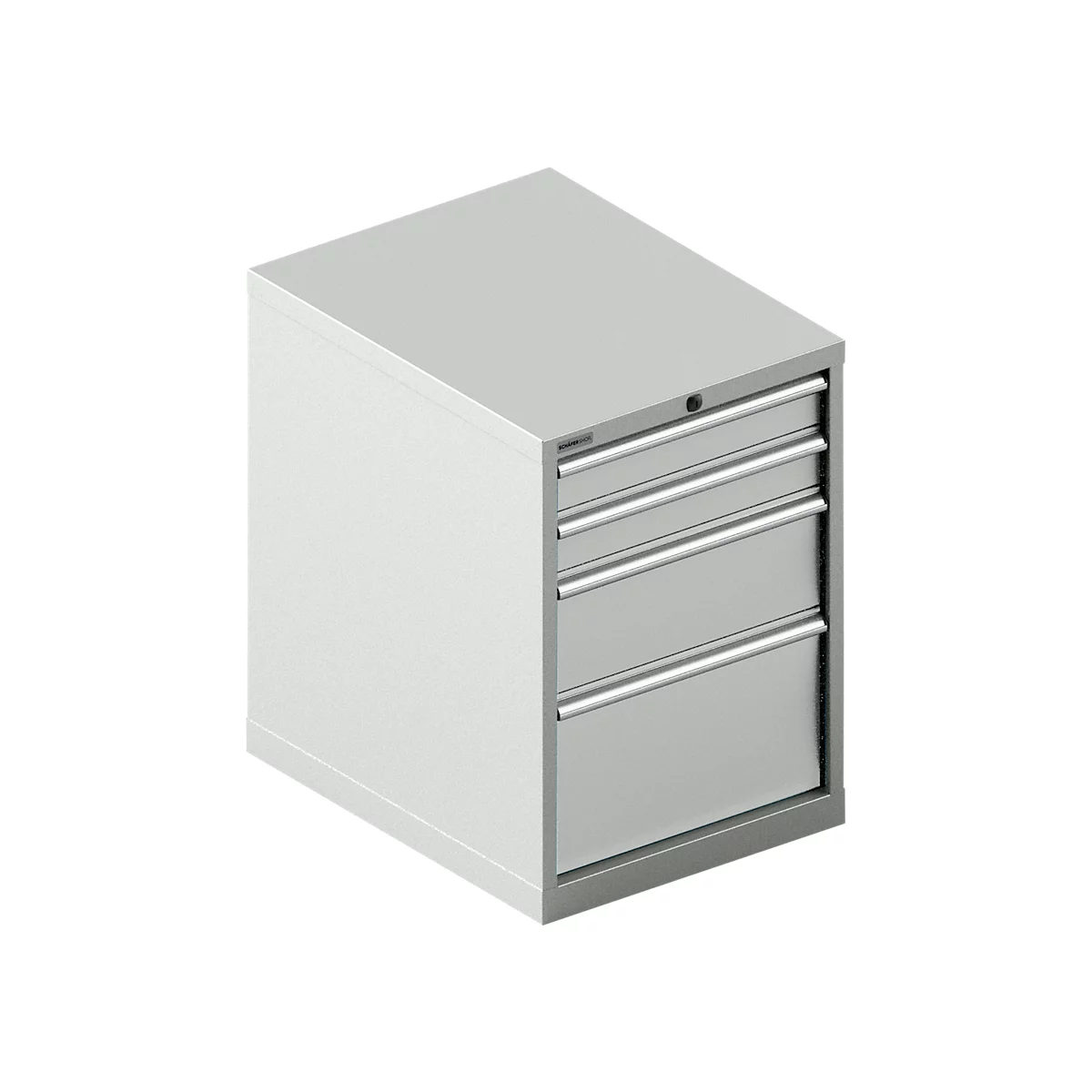 Schäfer Shop Select SSI SCHÄFER Schubladenschrank 27-36, 4 Schübe, bis 200 kg, B 564 x T 725 x H 800 mm, lichtgrau/lichtgrau