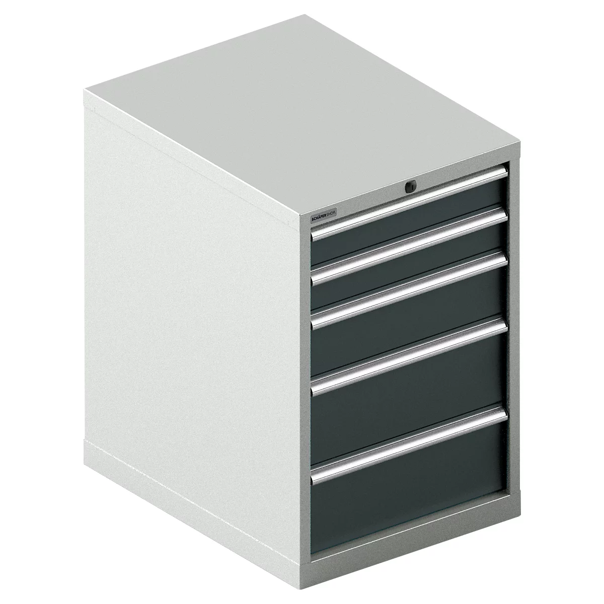 Schäfer Shop Select SSI SCHÄFER Schubladenschrank 27-36, 5 Schübe, bis 200 kg, B 564 x T 725 x H 850 mm, anthrazitgrau/lichtgrau