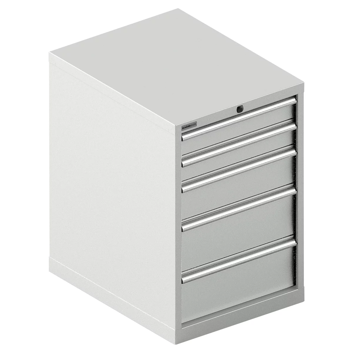 Schäfer Shop Select SSI SCHÄFER Schubladenschrank 27-36, 5 Schübe, bis 200 kg, B 564 x T 725 x H 850 mm, lichtgrau/lichtgrau