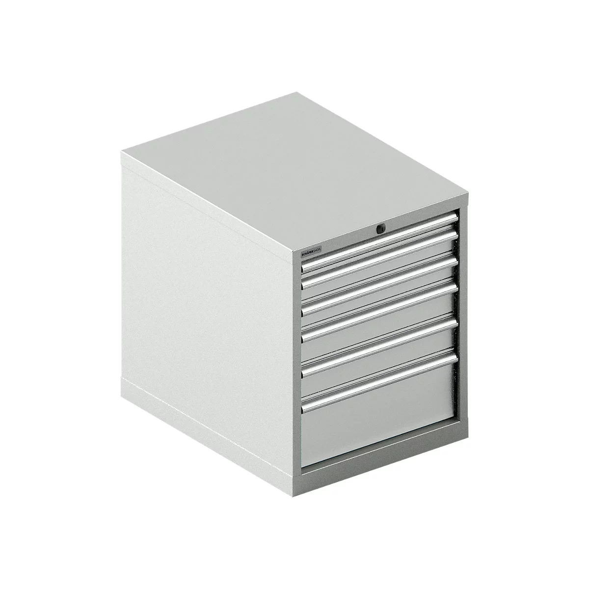 Schäfer Shop Select SSI SCHÄFER Schubladenschrank 27-36, 6 Schübe, bis 200 kg, B 564 x T 725 x H 700 mm, lichtgrau/lichtgrau