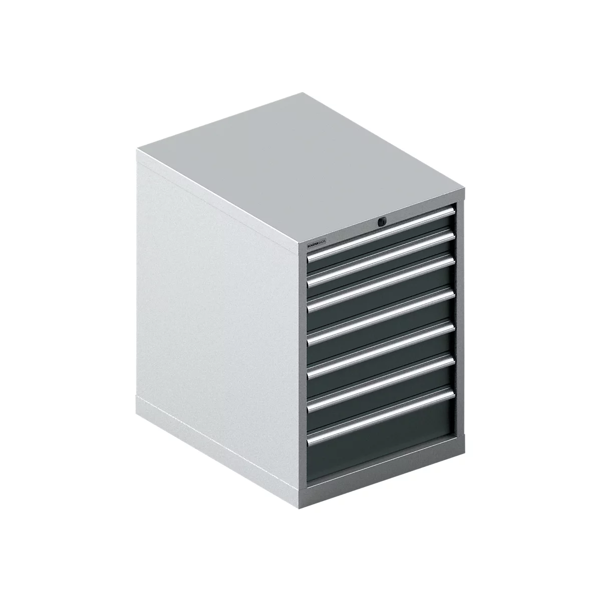 Schäfer Shop Select SSI SCHÄFER Schubladenschrank 27-36, 7 Schübe, bis 200 kg, B 564 x T 725 x H 800 mm, anthrazitgrau/weißaluminium