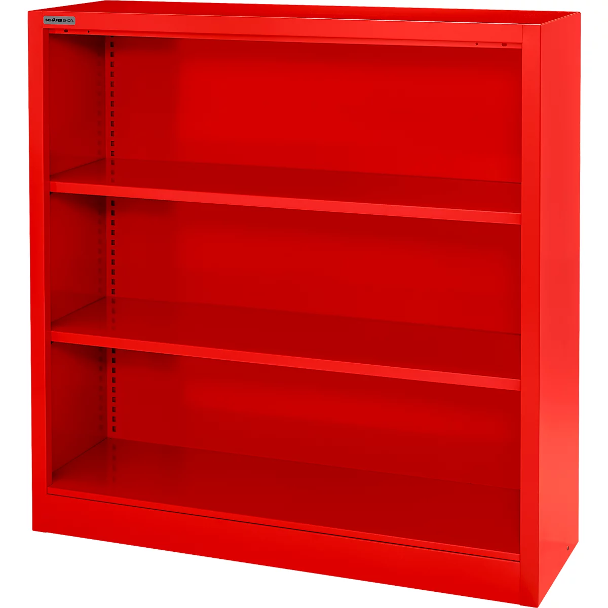 Schäfer Shop Select Stahlregal MS iCOLOUR, 3 Ordnerhöhen, B 950 x T 400 x H 1215 mm, rot RAL 3020
