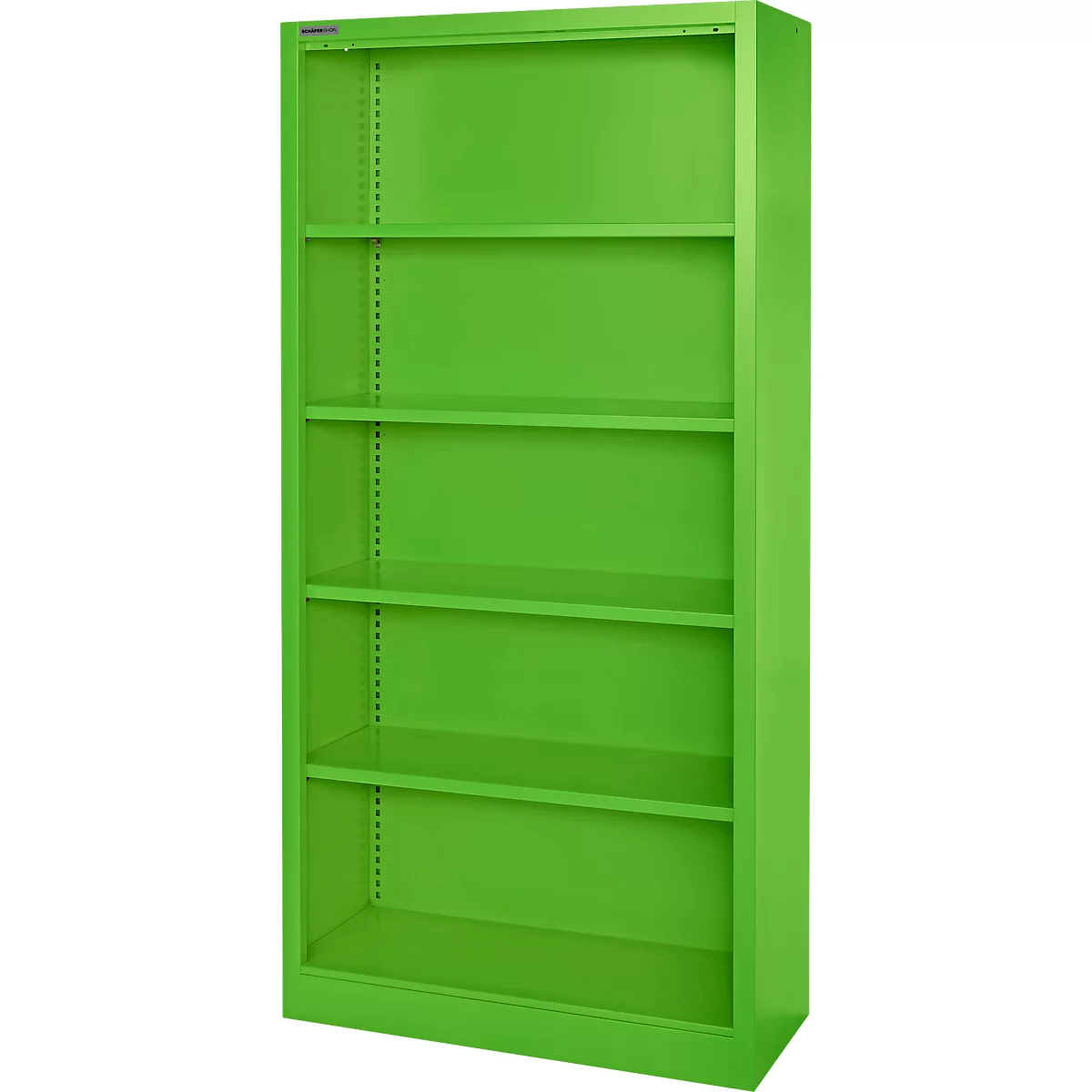 Schäfer Shop Select Stahlregal MS iCOLOUR, 5 Ordnerhöhen, B 950 x T 400 x H 1935 mm, apfelgrün RAL 6018