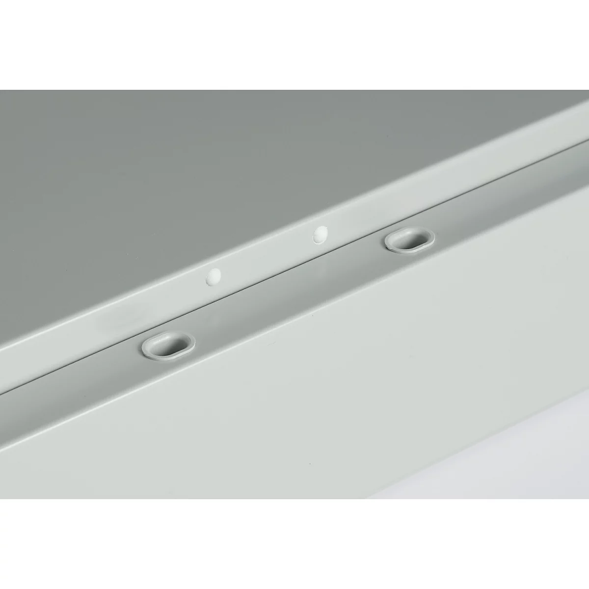 Schäfer Shop Select stalen kast, 2 OH, 2 in hoogte verstelbare legborden, draaicilinderslot, B 916 x D 422 x H 1000 mm, lichtgrijs RAL 7035/lichtgrijs RAL 7035