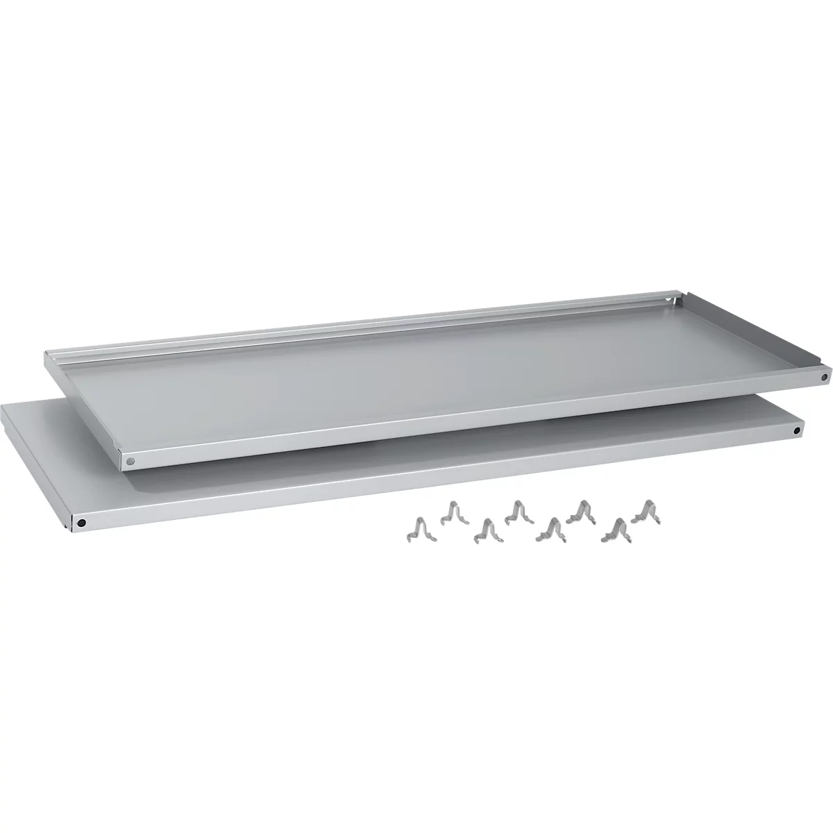 Schäfer Shop Select Stalen legborden, blank aluminium, 1200 mm breed, 2 stuks