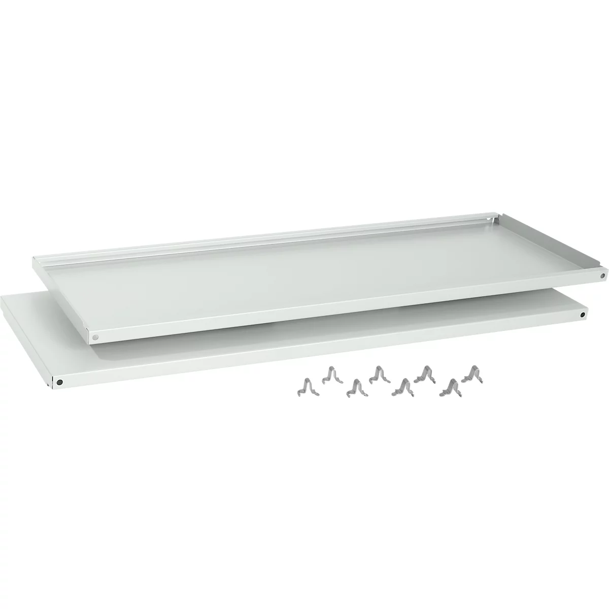 Schäfer Shop Select Stalen legborden, lichtgrijs, 1200 mm breed, 2 stuks