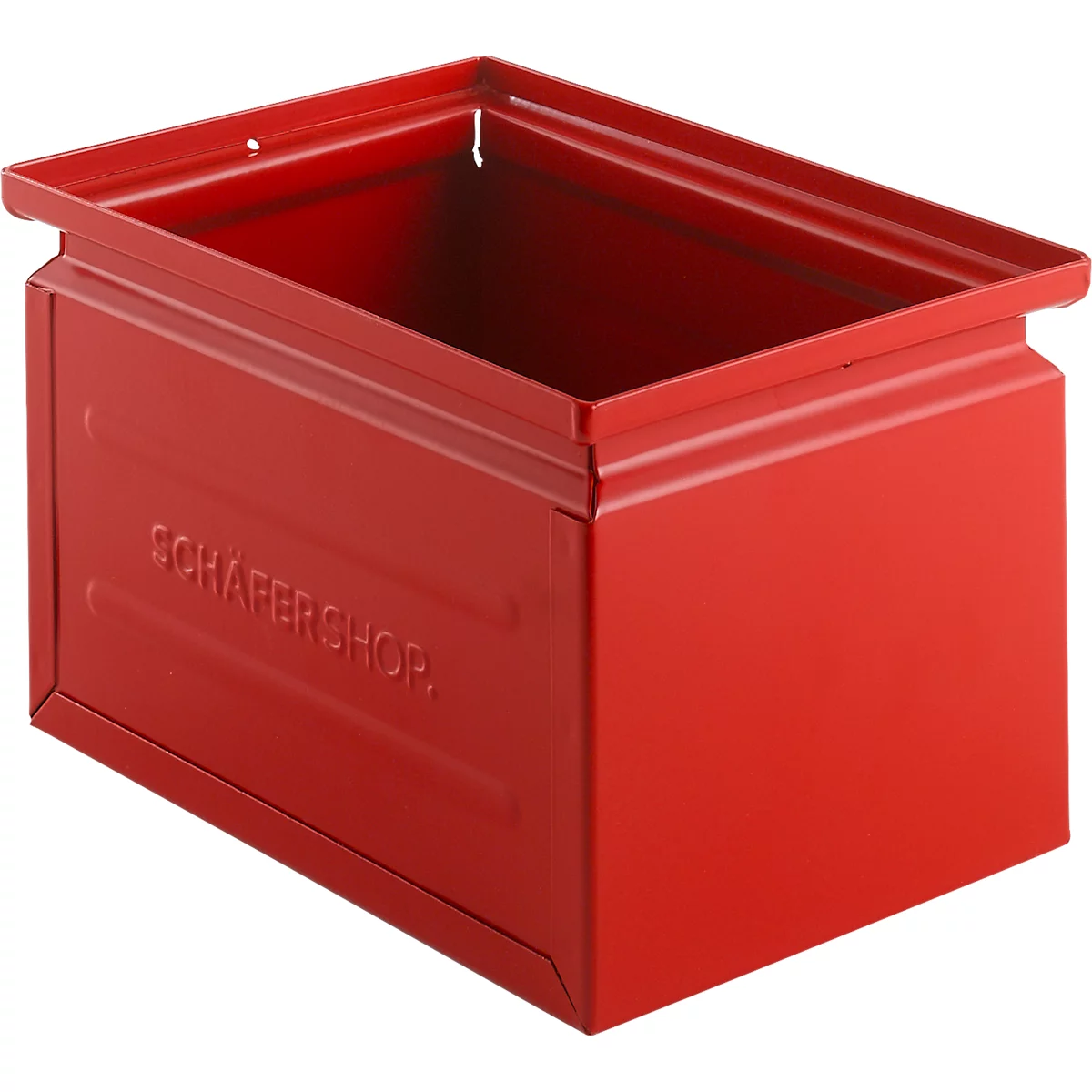 Schäfer Shop Select stapelbak, 3,5 l, 8 kg, L 210 x B 147 x H 130 mm, staal, RAL 3000 (vuurrood)