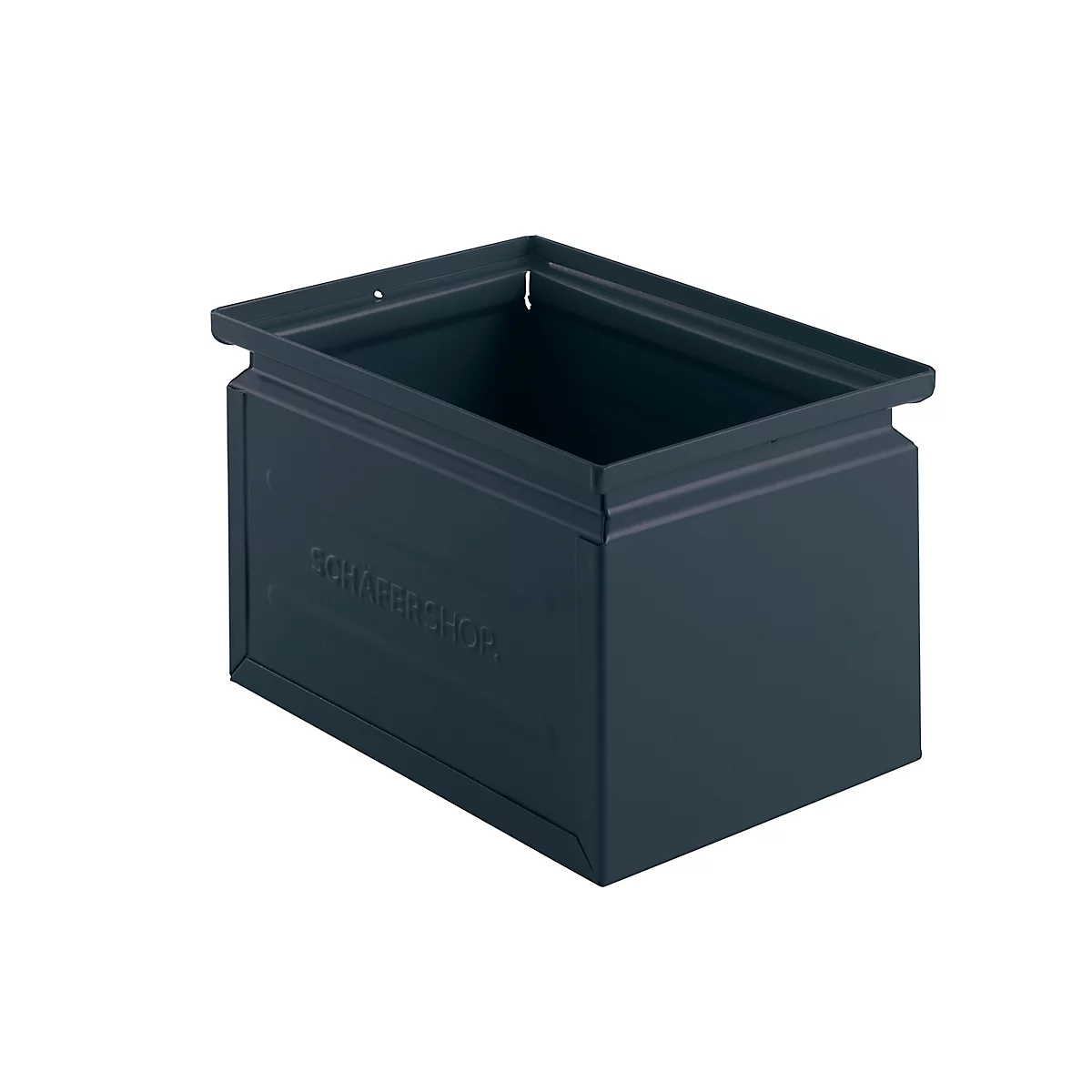 Schäfer Shop Select stapelbak, 3,5 l, 8 kg, L 210 x B 147 x H 130 mm, staal, RAL 5008 (grijsblauw)