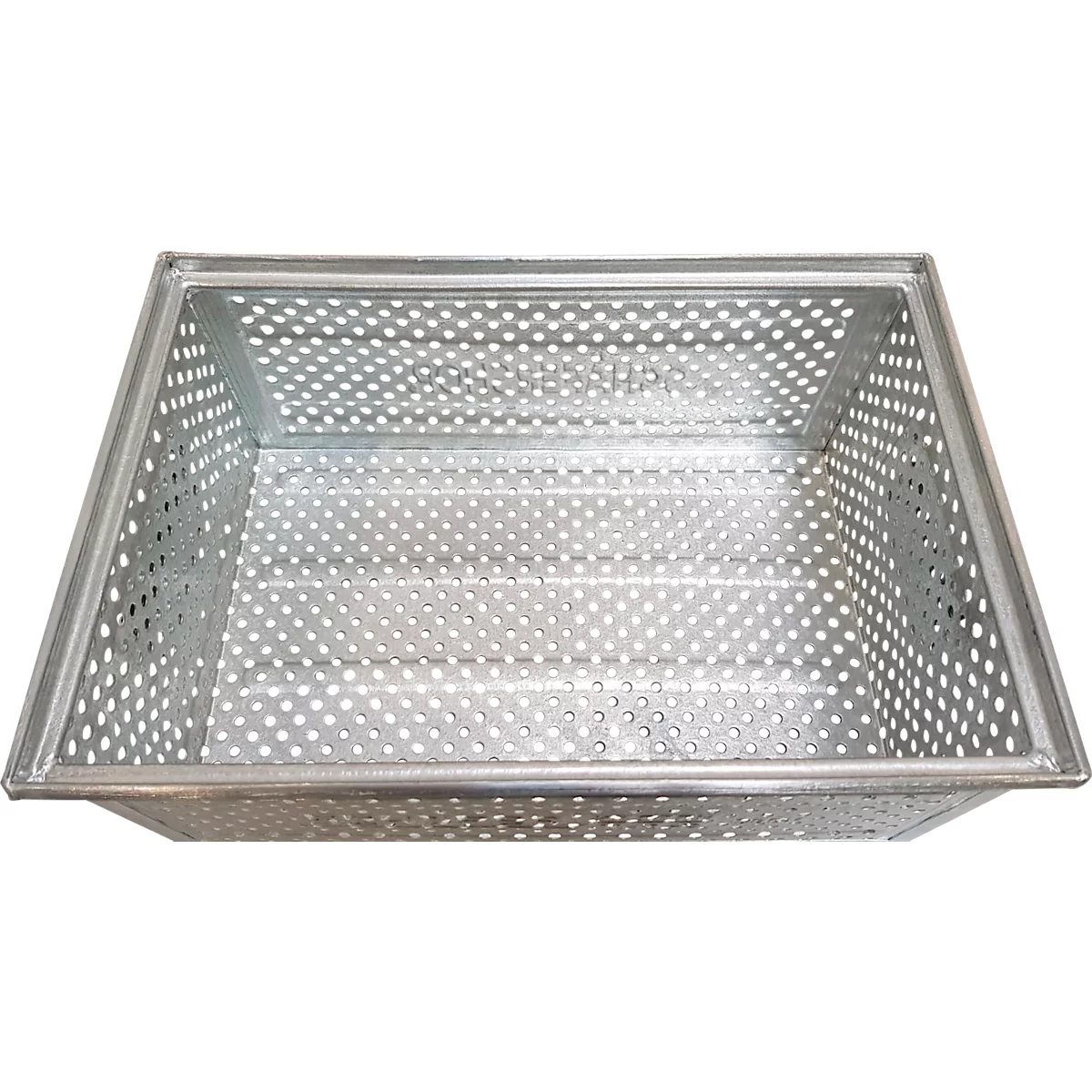 Schäfer Shop Select stapelbak, geperforeerd, met valgrepen, 26,5 l, 150 kg, L 449 x B 308 x H 201 mm, plaatstaal, verzinkt