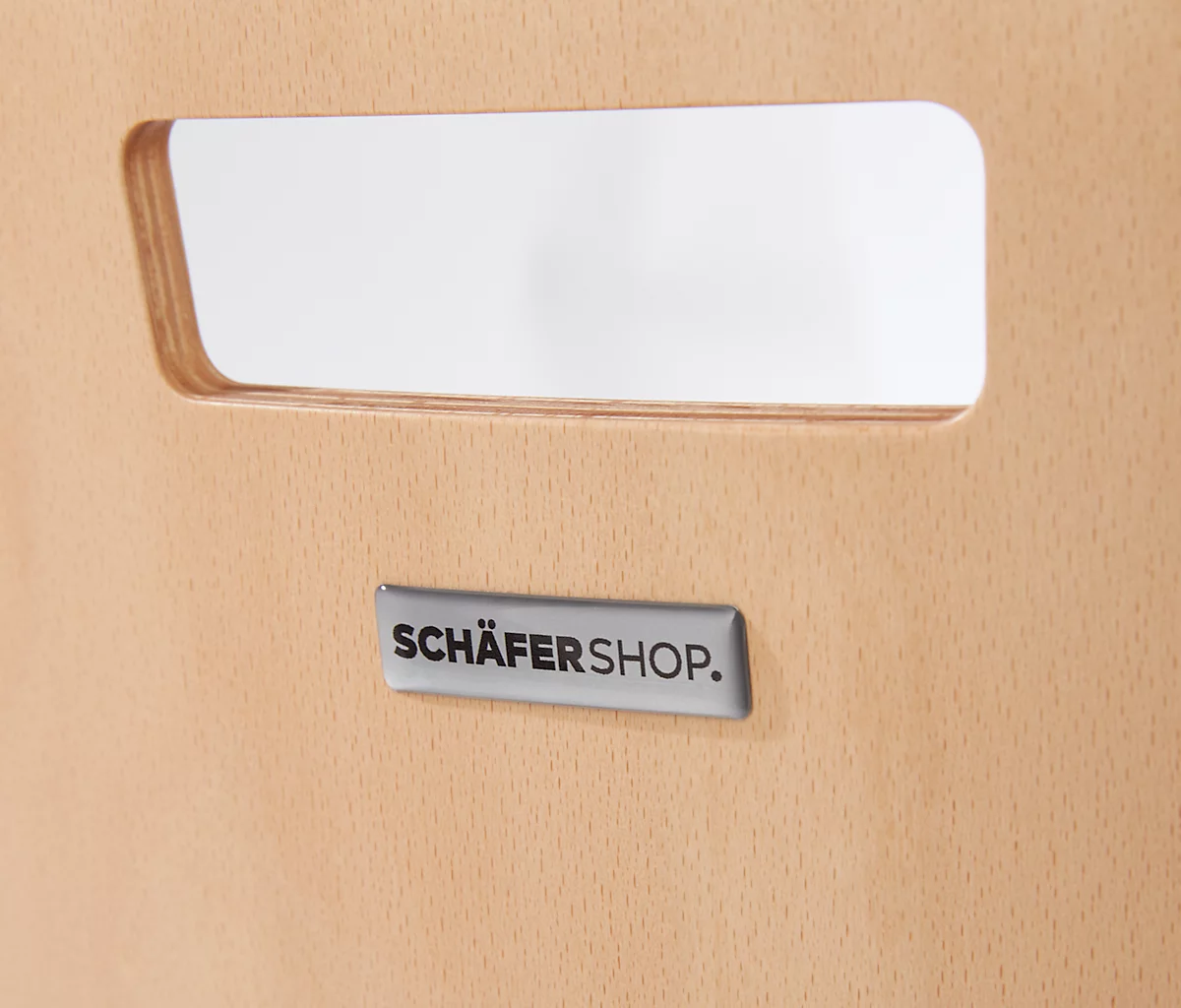 Schäfer Shop Select Stapelstuhl Natur, stapelbar bis 10 Stück, desinfektionsmittelbeständig, ohne Stoffpolster, B 430 x T 410 x H 450 mm, Holz & Stahl