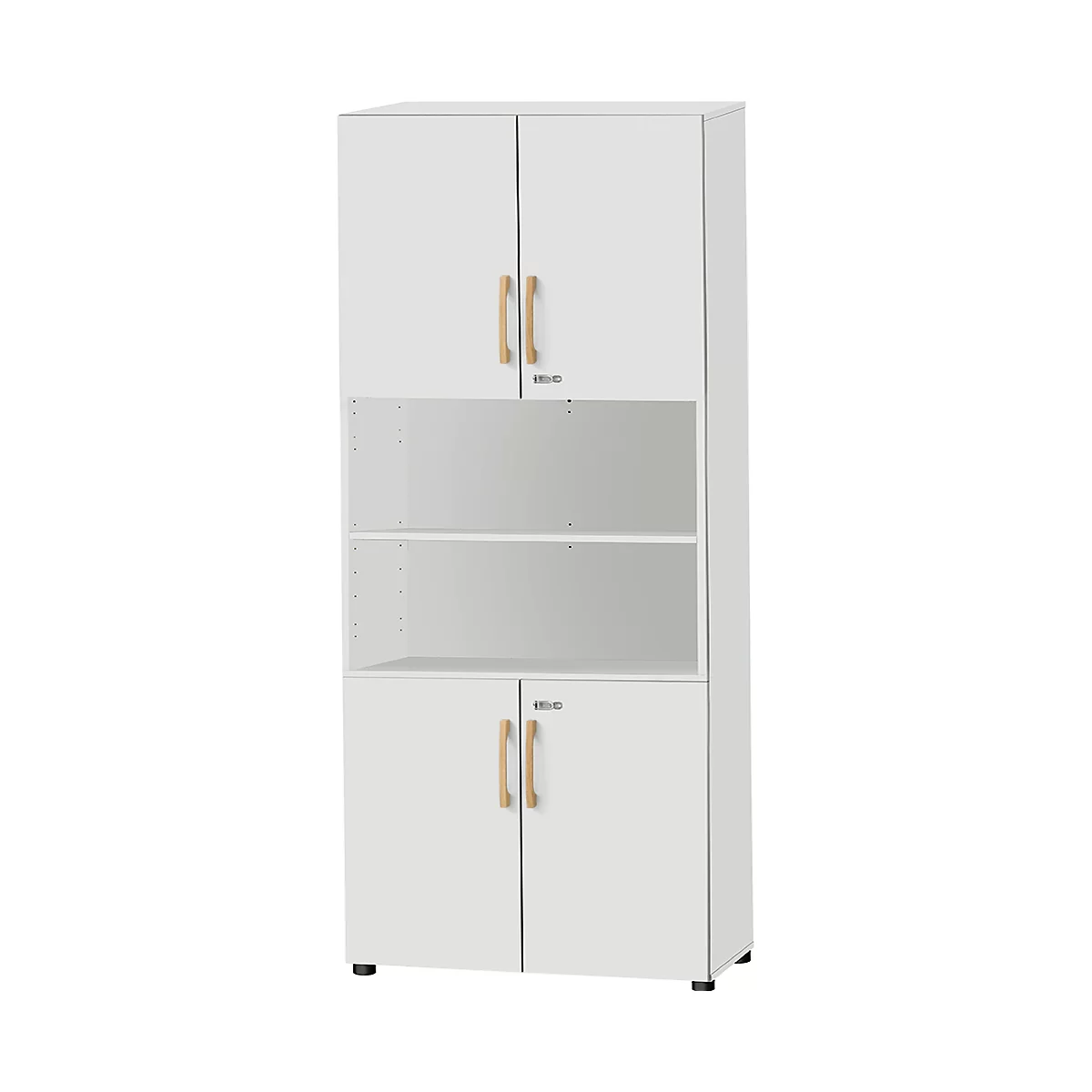 Schäfer Shop Select Start Off Combinatiekast hout, 6 OH, afsluitbaar, B 800 x D 420 x H 2240 mm, hout, lichtgrijs