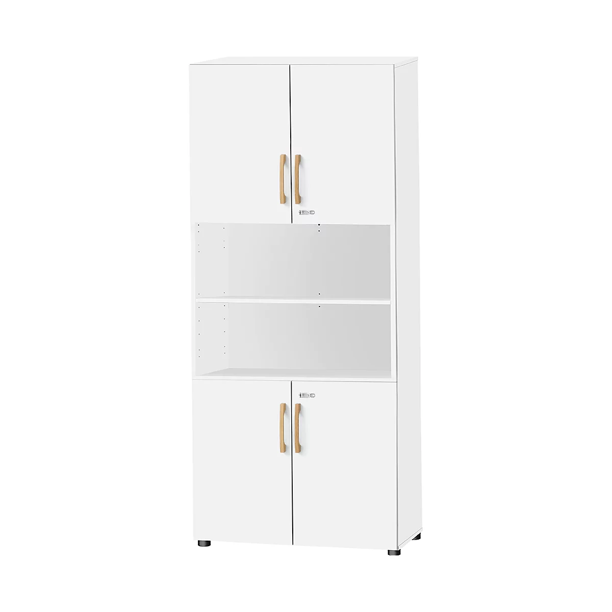 Schäfer Shop Select Start Off Combinatiekast hout, 6 OH, afsluitbaar, B 800 x D 420 x H 2240 mm, hout, wit