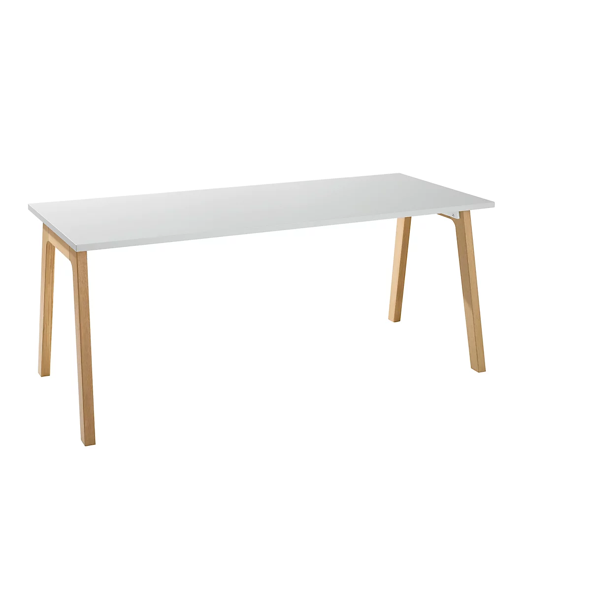 Schäfer Shop Select Start Off Houten bureau, rechthoekig, A-poot, B 1800 x D 800 x H 735 mm, lichtgrijs/houtlook 