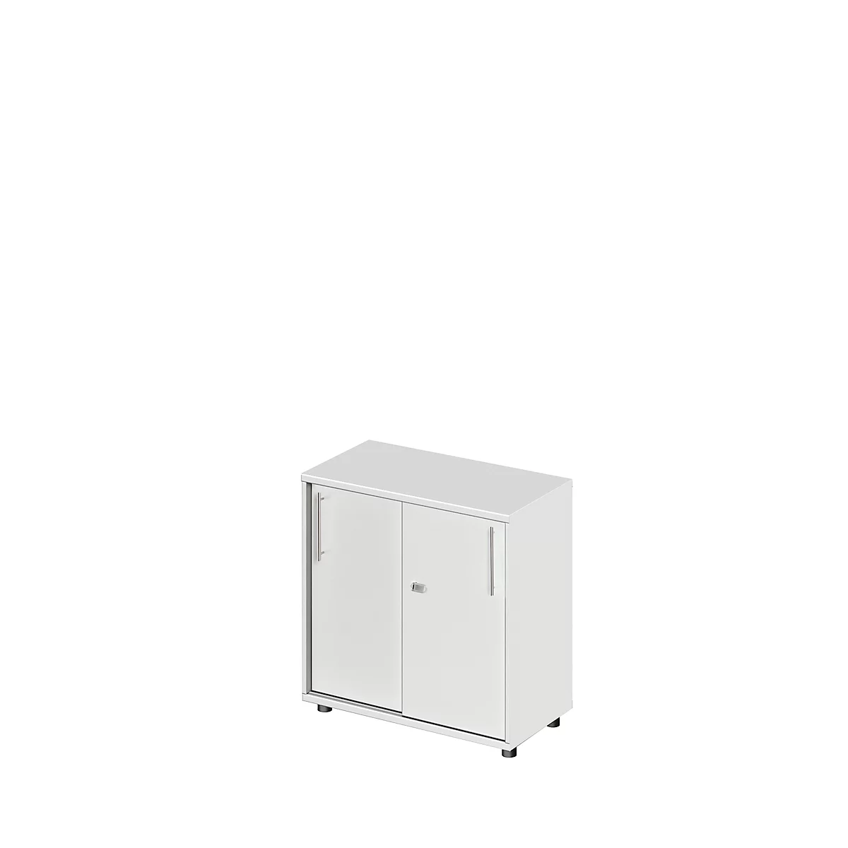 Schäfer Shop Select Start Off schuifdeurkast, 2 OH, afsluitbaar, B 800 x D 420 x H 788 mm, hout, lichtgrijs/lichtgrijs