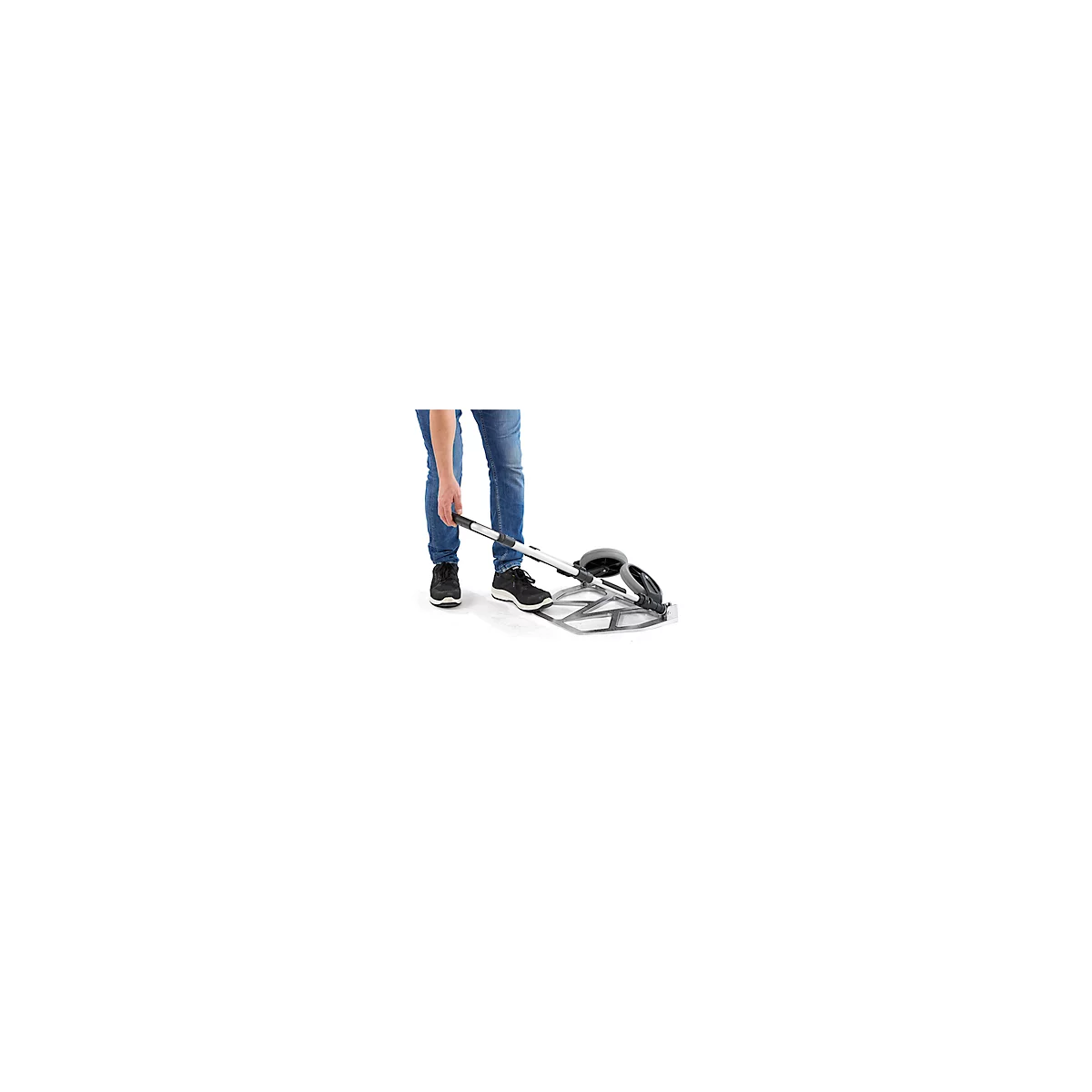 Schäfer Shop Select steekwagen, draagvermogen 100 kg, opvouwbaar, elastische spanband, 2 bokwielen, aluminium/kunststof, rood-zwart-zilver