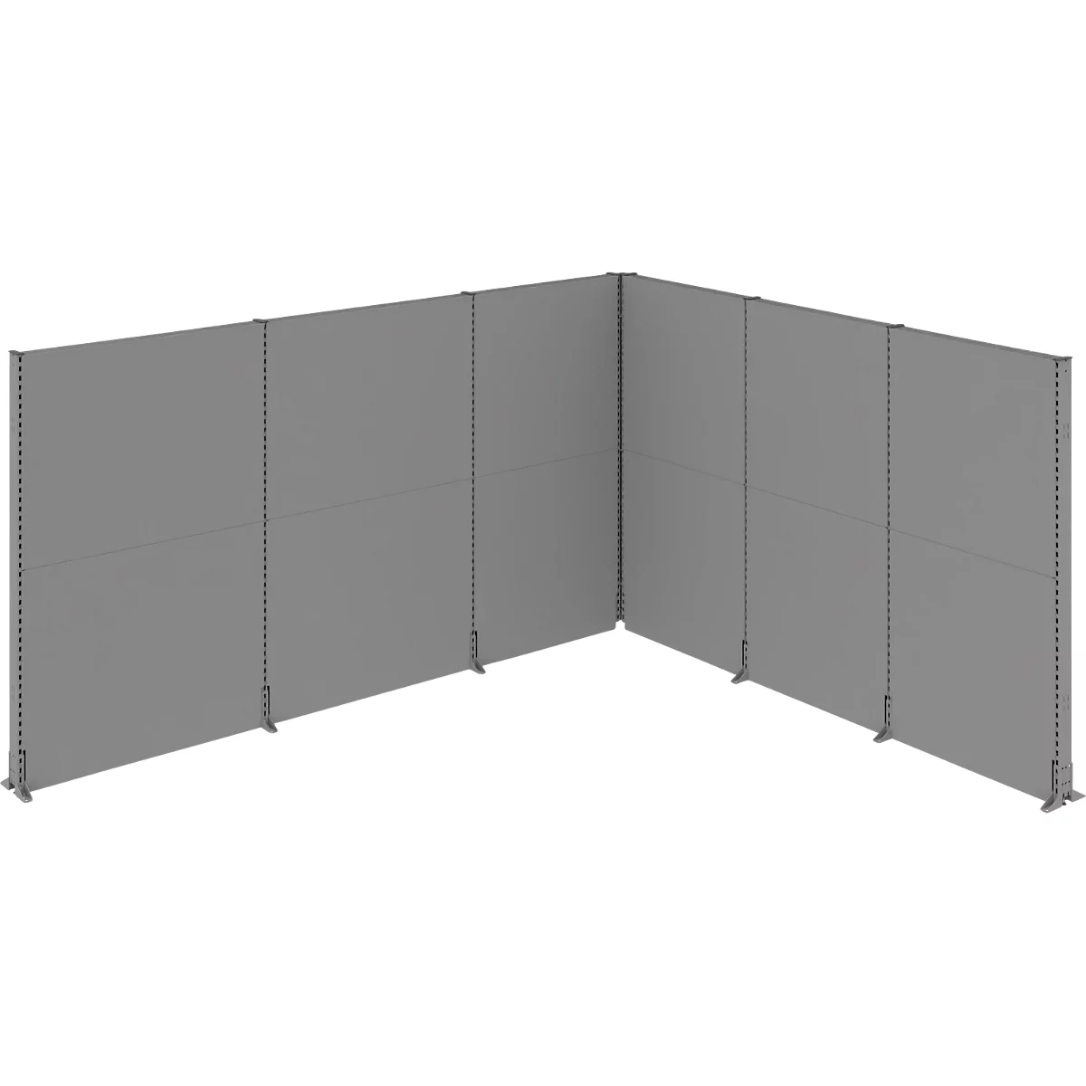 Schäfer Shop Select Système de cloisons d'insonorisation, forme angulaire, 2 cloisons acoustiques à 1 face, dimensions totales L 3630 x P 3130 x H 2000 mm, gris poussière RAL 7037