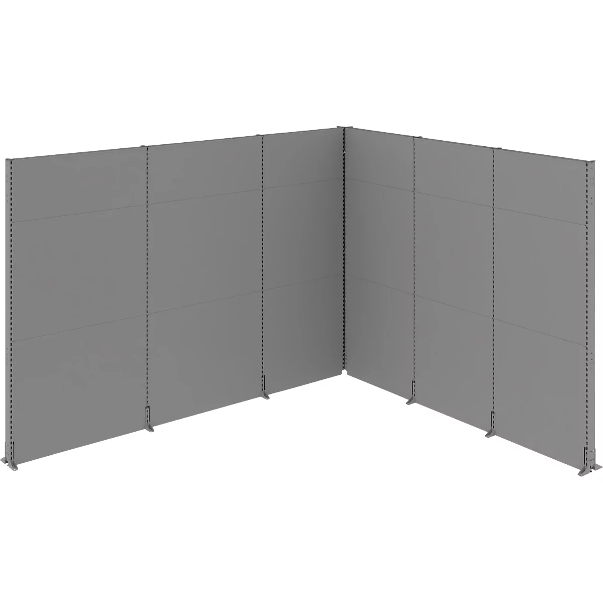 Schäfer Shop Select Système de cloisons d'insonorisation, forme angulaire, 2 cloisons acoustiques à 1 face, dimensions totales L 3630 x P 3130 x H 2500 mm, gris poussière RAL 7037