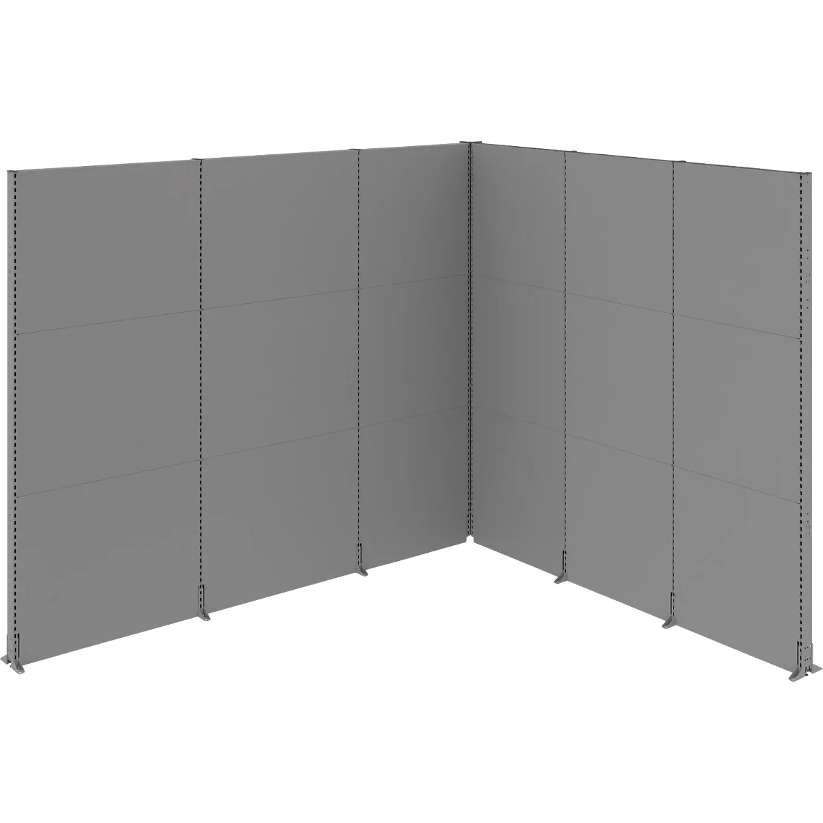 Schäfer Shop Select Système de cloisons d'insonorisation, forme angulaire, 2 cloisons acoustiques à 1 face, dimensions totales L 3630 x P 3130 x H 2960 mm, gris poussière RAL 7037