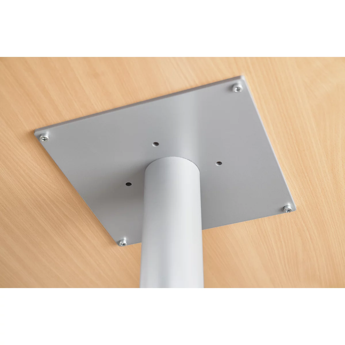 Schäfer Shop Select Table avec pied à disque, ø 1200 x H 617-817 mm, gris clair 
