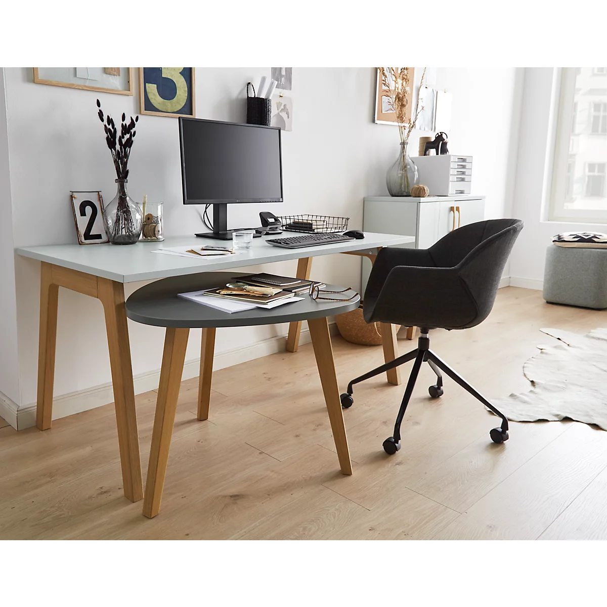 Schäfer Shop Select Table d'appoint Start Off Wood, Ø 850 x H 630 mm, bois, graphite