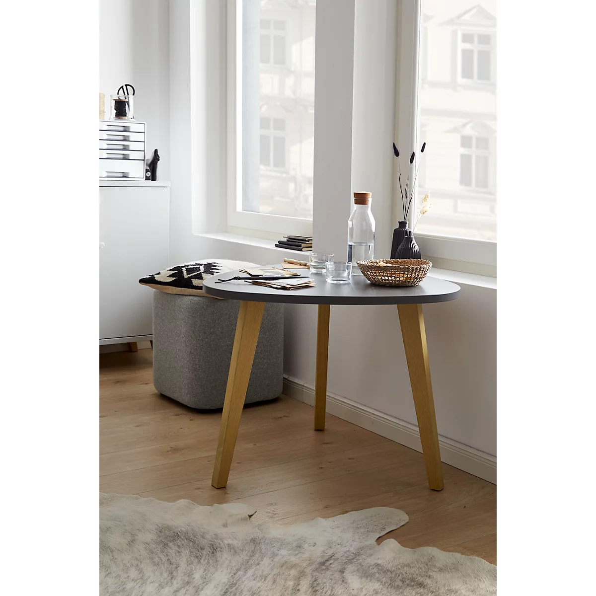 Schäfer Shop Select Table d'appoint Start Off Wood, Ø 850 x H 630 mm, bois, graphite