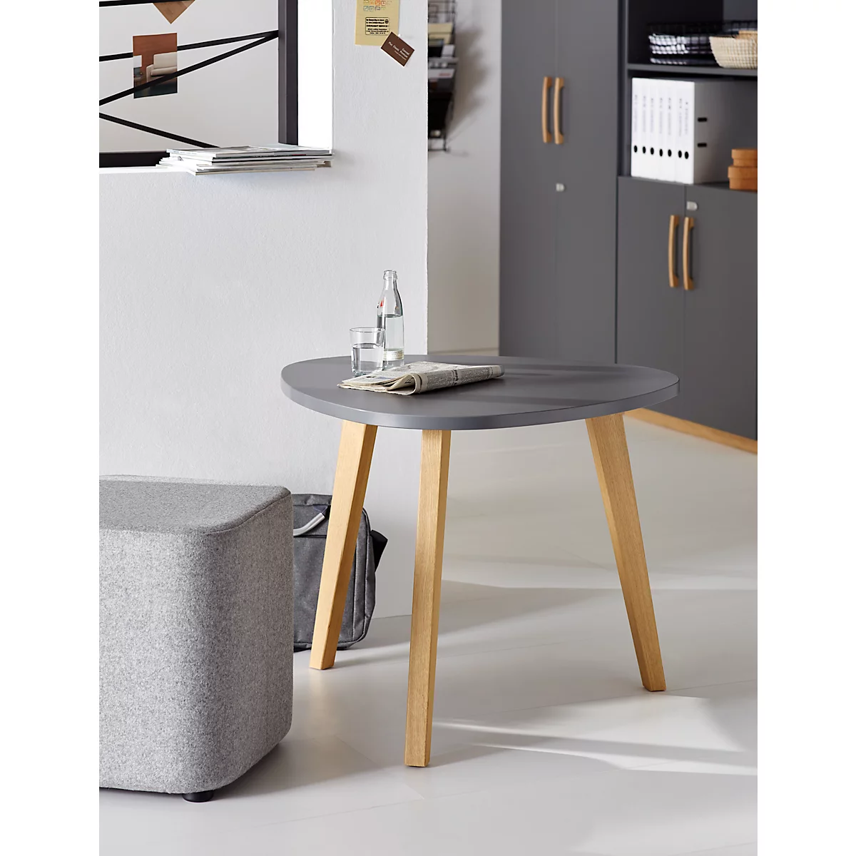 Schäfer Shop Select Table d'appoint Start Off Wood, Ø 850 x H 630 mm, bois, graphite