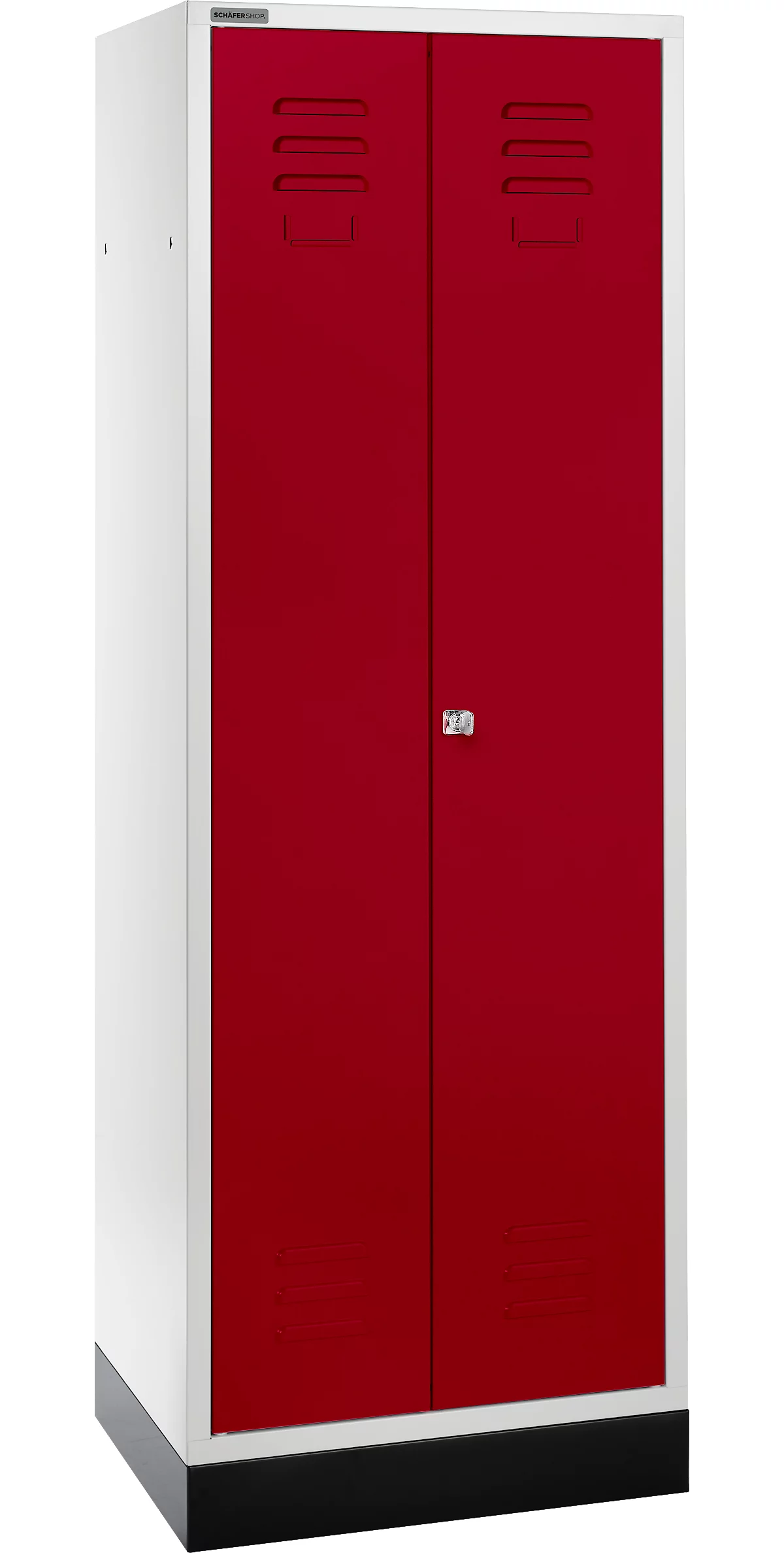 Schäfer Shop Select Taquilla, 2 puertas, con cerradura de cilindro, gris luminoso/rojo rubí