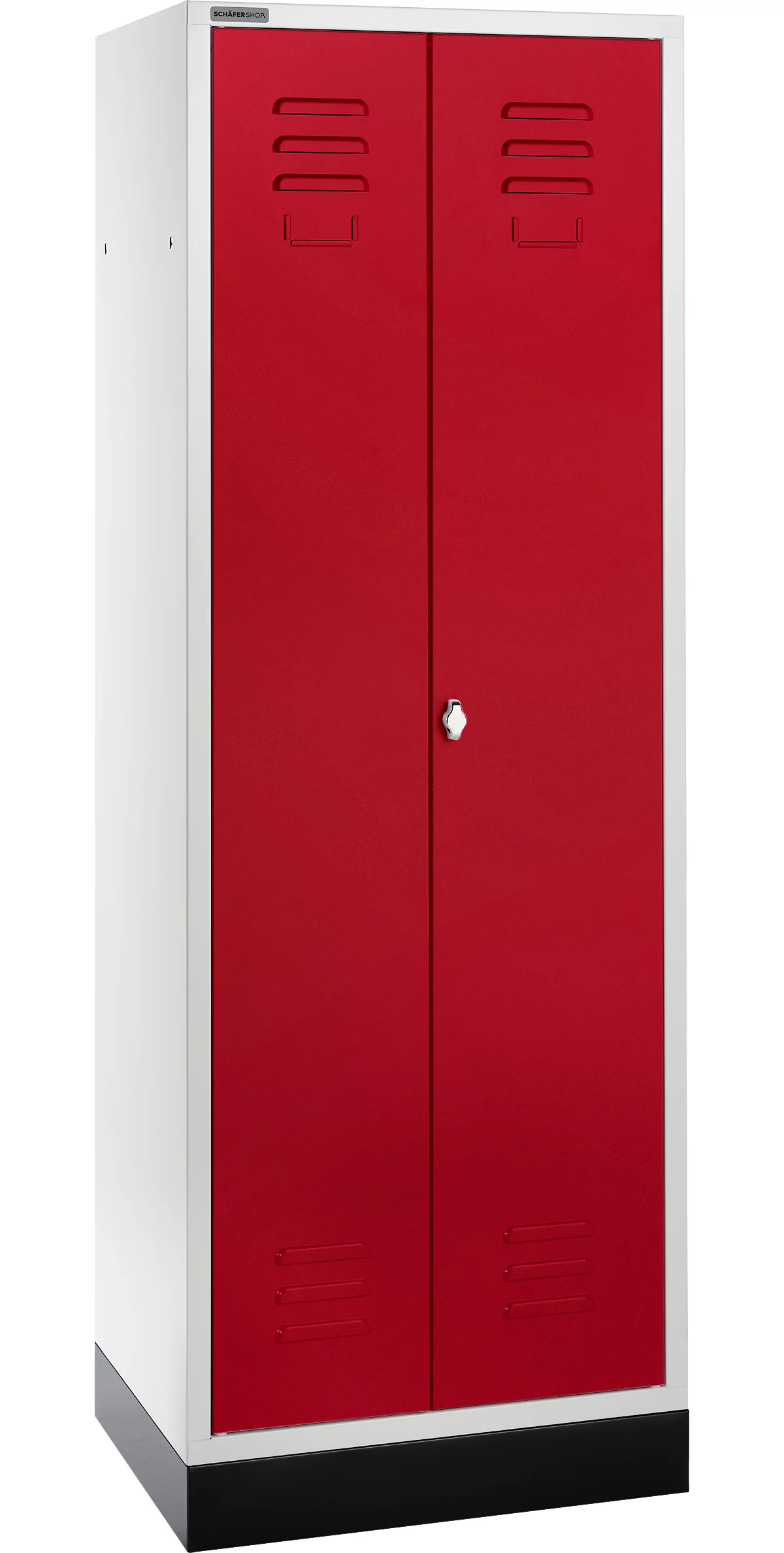 Schäfer Shop Select Taquilla, 2 puertas, con cierre de pasador giratorio, gris luminoso/rojo rubí