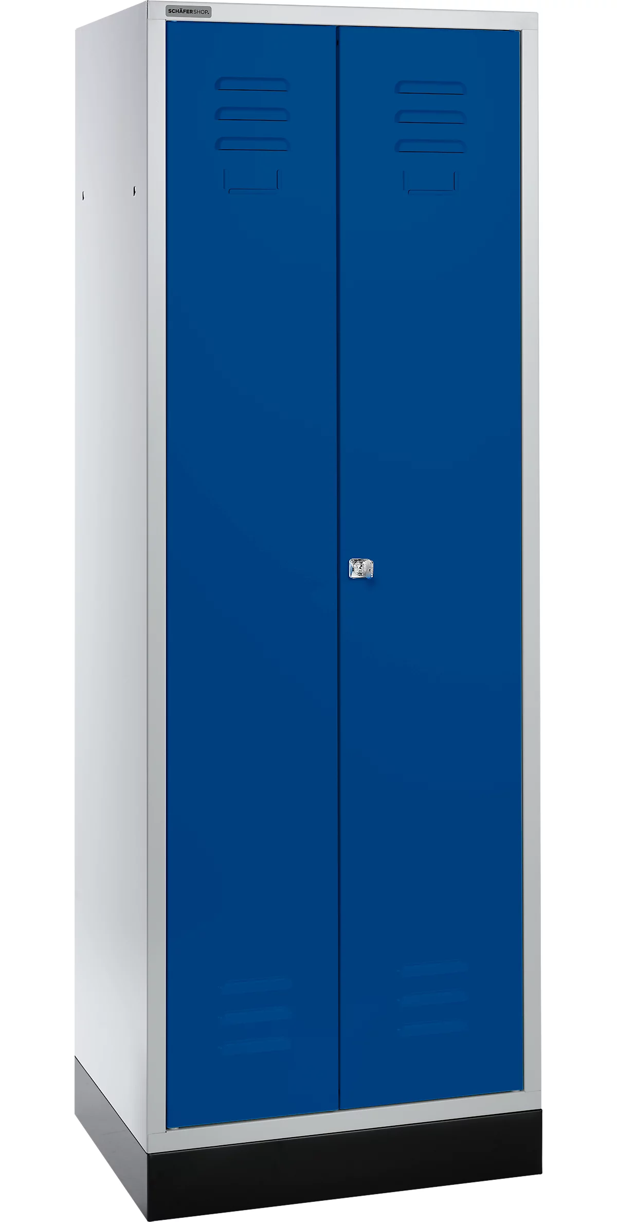 Schäfer Shop Select Taquilla, con cerradura de cilindro, gris luminoso/azul genciana