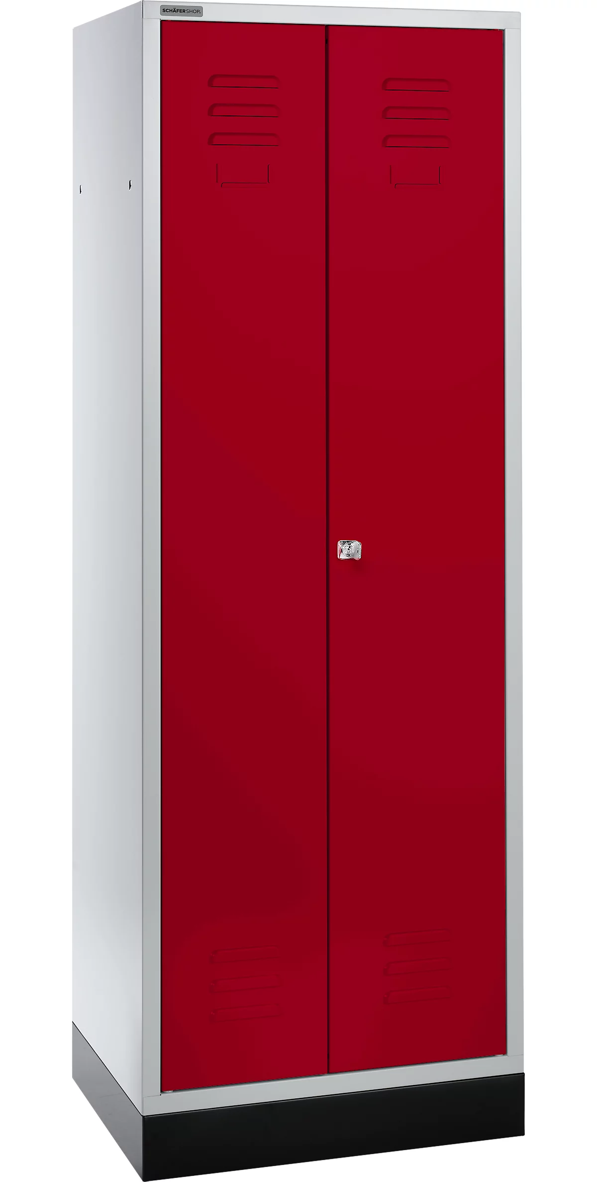 Schäfer Shop Select Taquilla, con cerradura de cilindro, gris luminoso/rojo rubí
