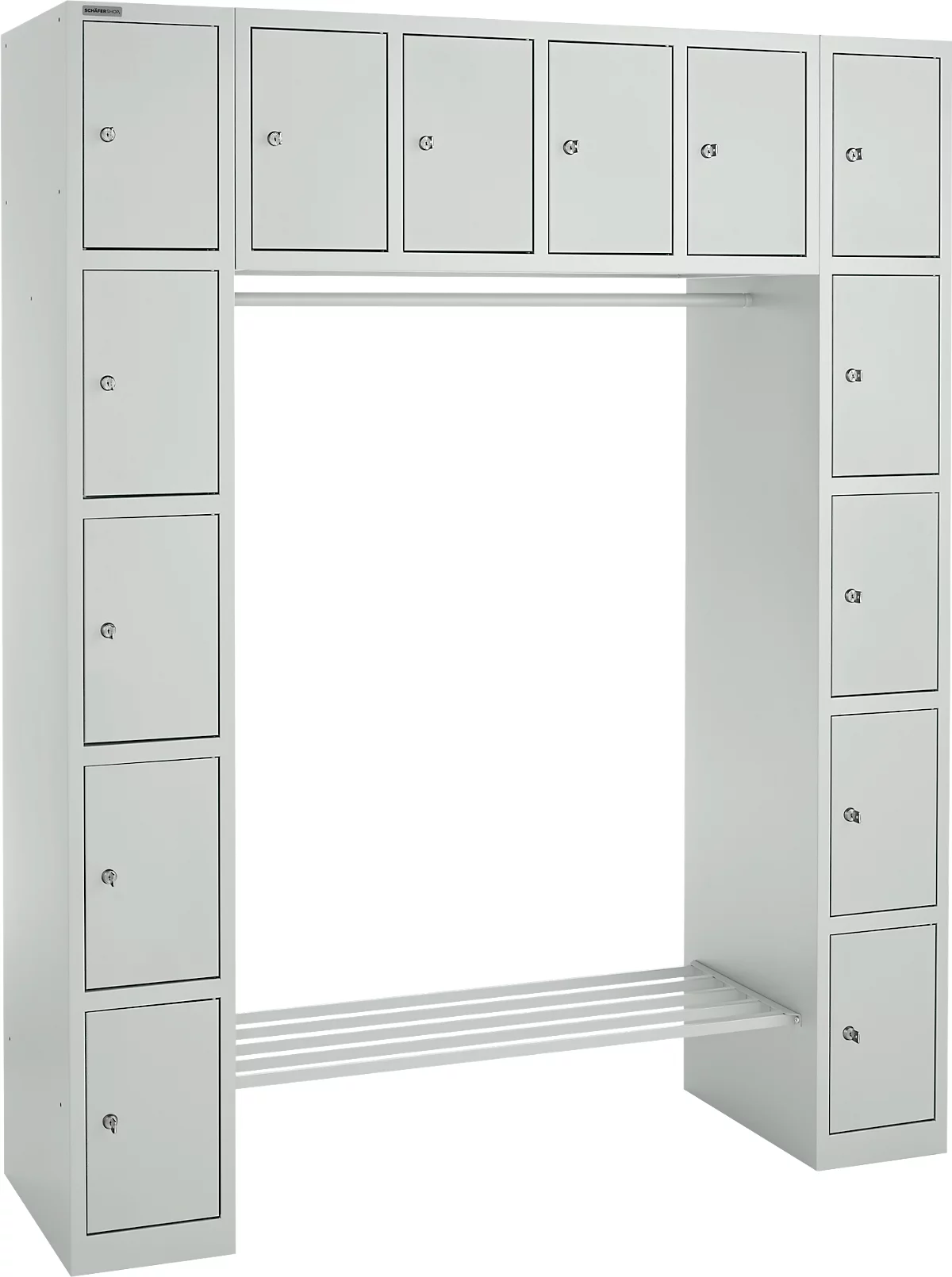 Schäfer Shop Select Taquilla consigna, 2 columnas y armario superior, 2 x 5 