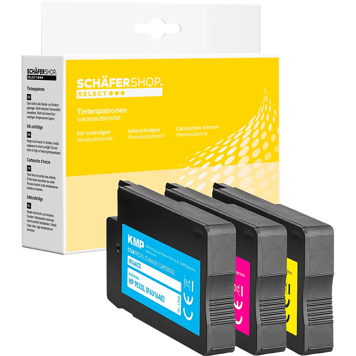 Schäfer Shop Select Tinten-Multipack, ersetzt HP 953XL Serie, cyan, magenta, gelb