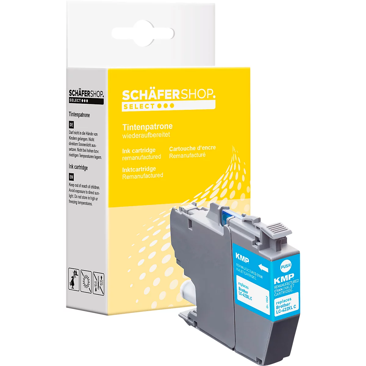 Schäfer Shop Select Tintenpatrone, ersetzt Brother LC422XLC, Einzelpack, cyan