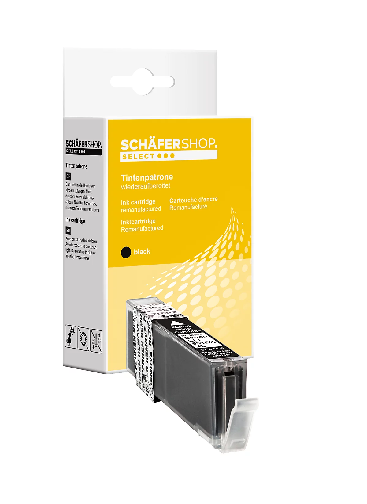 Schäfer Shop Select Tintenpatrone, ersetzt Canon CLI-551BK XL (6443B001), Einzelpack, schwarz